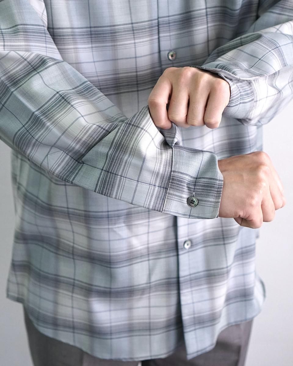 25SS AURALEE SUPER LIGHT WOOL CHECK SHIRT / A25SS01LC*SL#GH 25SS AURALEE SUPER LIGHT WOOL CHECK SHIRT / A25SS01LC*SL#GH