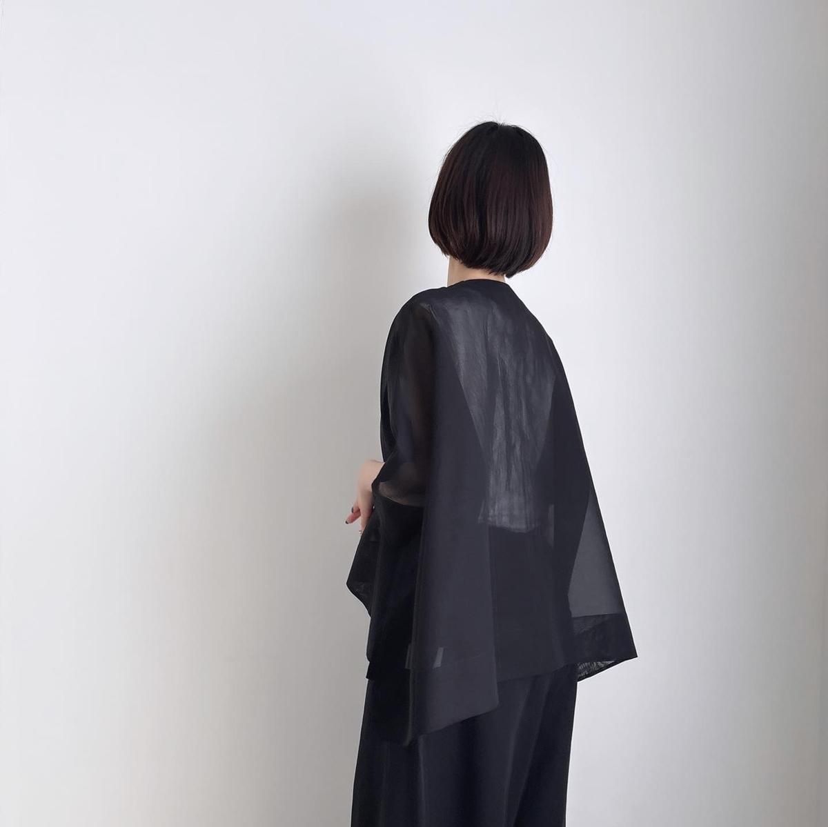 TENNE HANDCRAFTED MODERN organza short cape coat /004*SL#IT