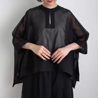 TENNE HANDCRAFTED MODERN organza short cape coat /004*SL#IT