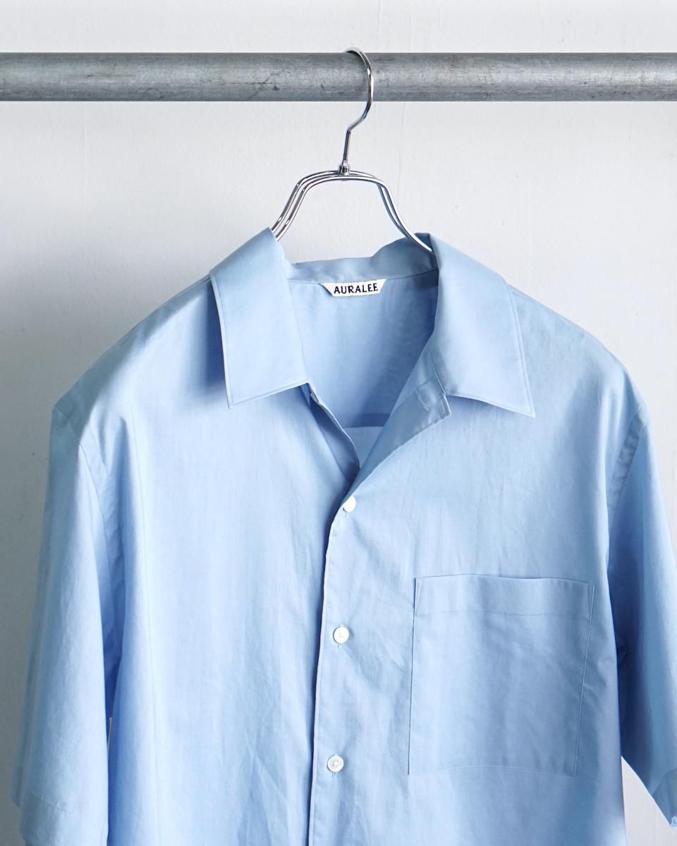 25SS】AURALEE WASHED FINX TYPEWRITER OPEN COLLAR HALF
