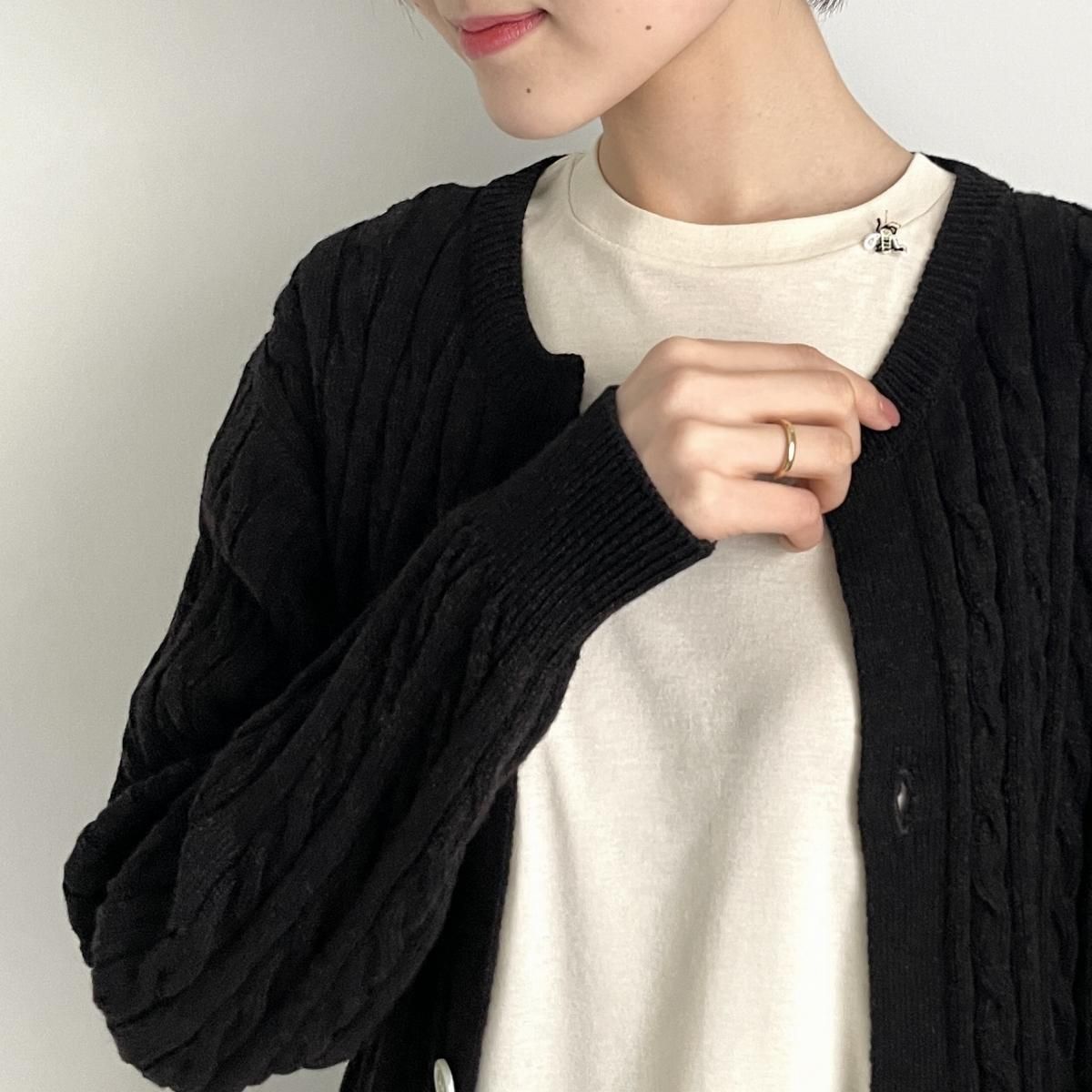 antipast 蜂モチーフ付き コットンガーゼトップス F ANTIPAST Cotton Frice T-shirt with Bee(蜂モチーフ付き定番T