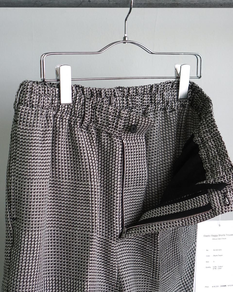 25SS nonnotte Elastic Baggy Shorts Trousers (African Glen Check