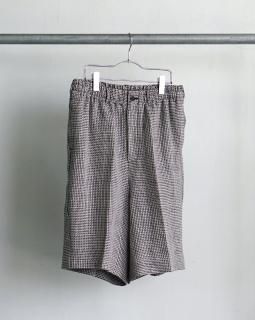 25SS nonnotte Elastic Baggy Shorts Trousers (African Glen Check)/ N-25S-025*SP#GH