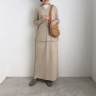 ONICA  cotton-boucle basket skirt/Oni-052*SK#IT