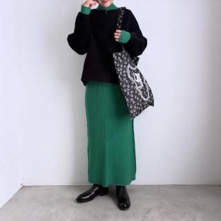 ONICA  cotton-boucle basket skirt/Oni-052*SK#IT