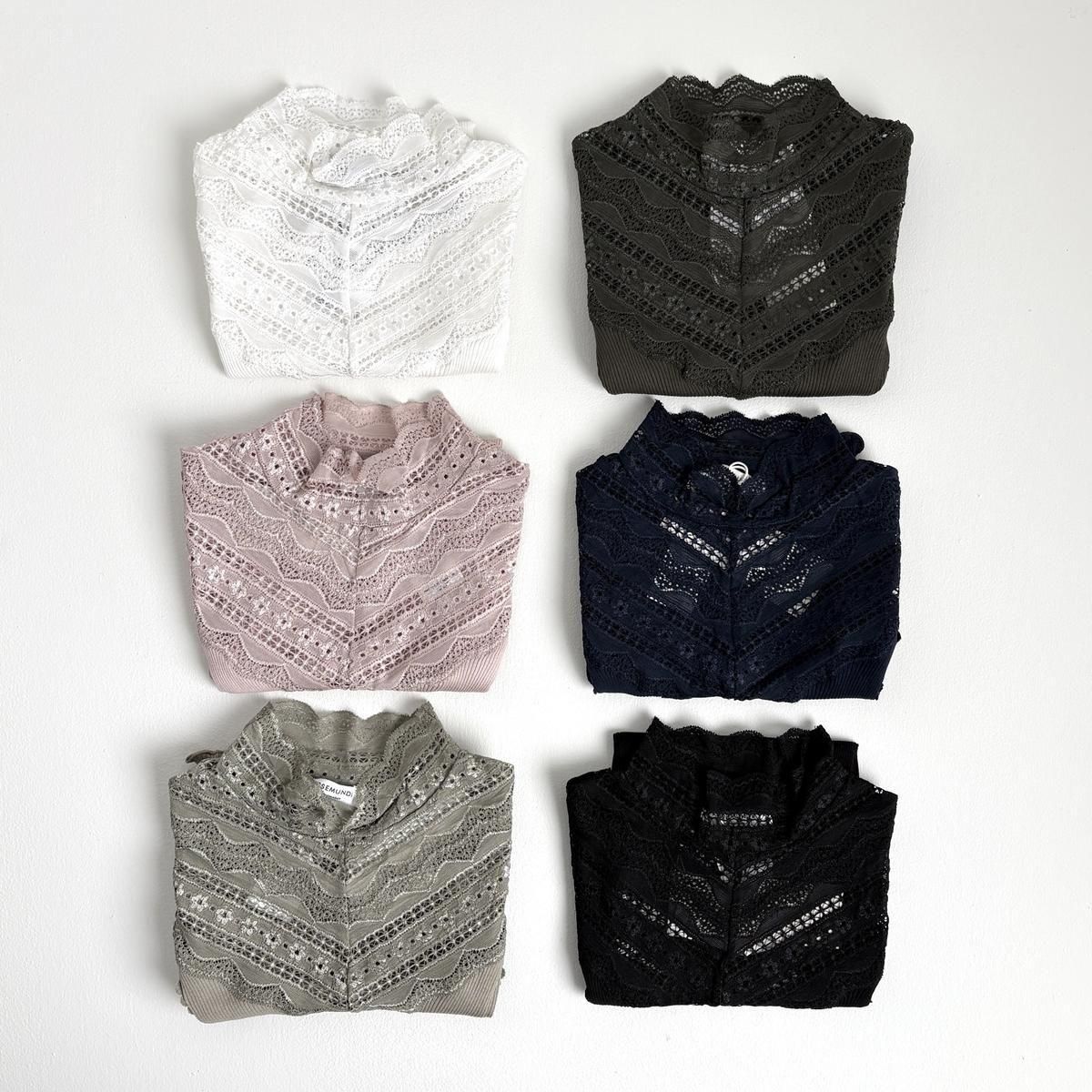 ROSEMUNDE シルクハイネックレースタンクトップ/4507*CS#IT