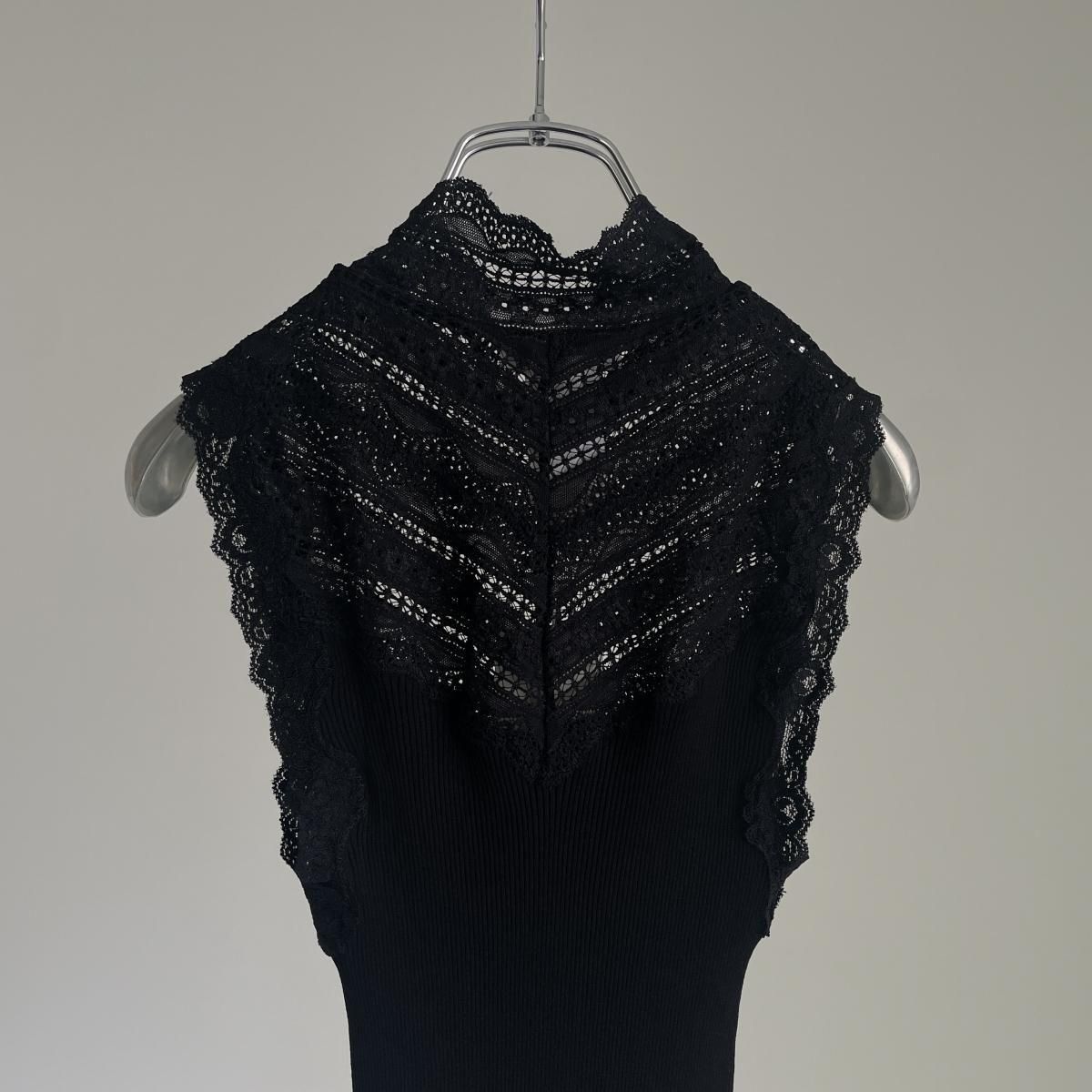 ROSEMUNDE シルクハイネックレースタンクトップ/4507*CS#IT