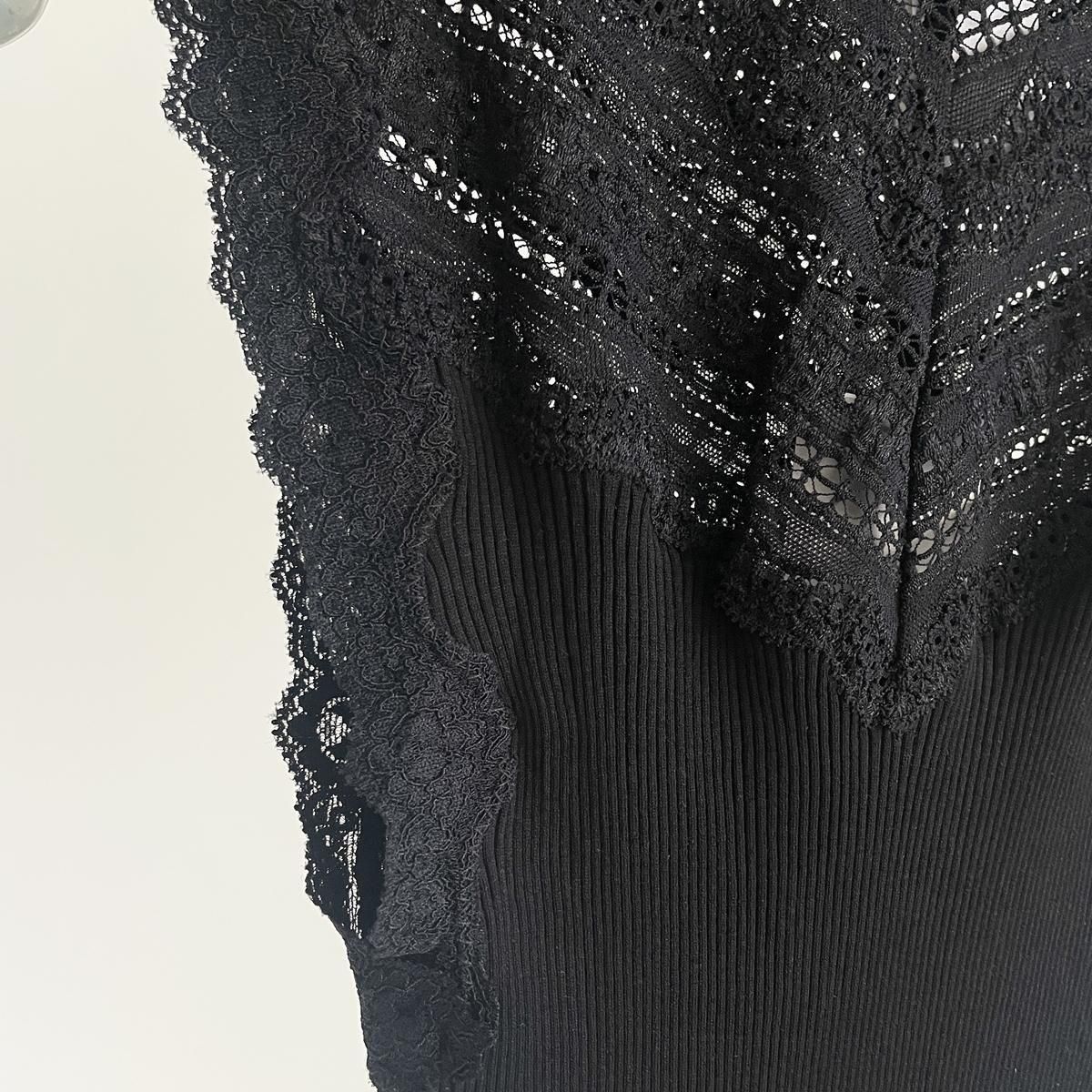 ROSEMUNDE シルクハイネックレースタンクトップ/4507*CS#IT