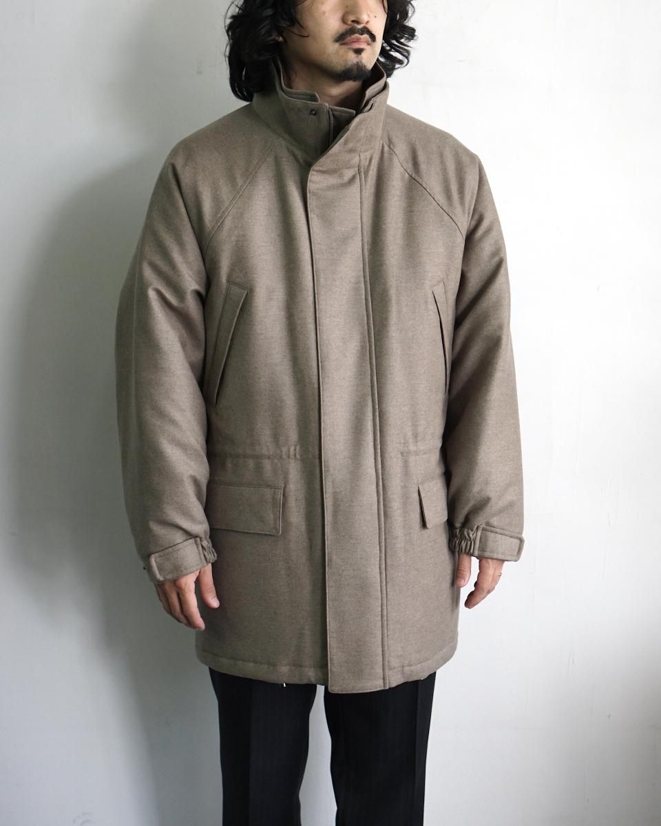 【美品】AURALEE WOOL FULLING FLANNEL Auralee Wool Fulling Flannel Padded Over Blouson Top Brown