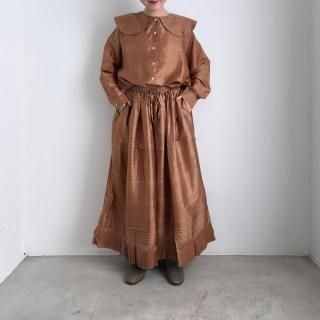 BUNON Kahdi Silk  Gather Tuck Skirt/BN2302*SK#IT