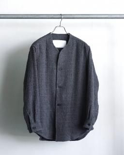 25AW nonnotte No Collar Shirt Jacket N Tweed (Original Fancy Yarn)/ N-25A-023*JK#GH