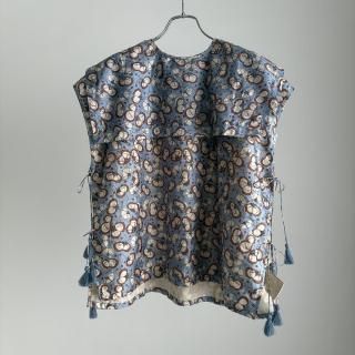 BUNON Khadi Silk Flower PrintEmbroidery Sailor Gilet /BN2562*PT#IT