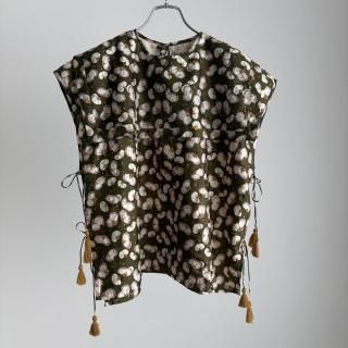 BUNON Khadi Silk Flower PrintEmbroidery Sailor Gilet /BN2562*PT#IT