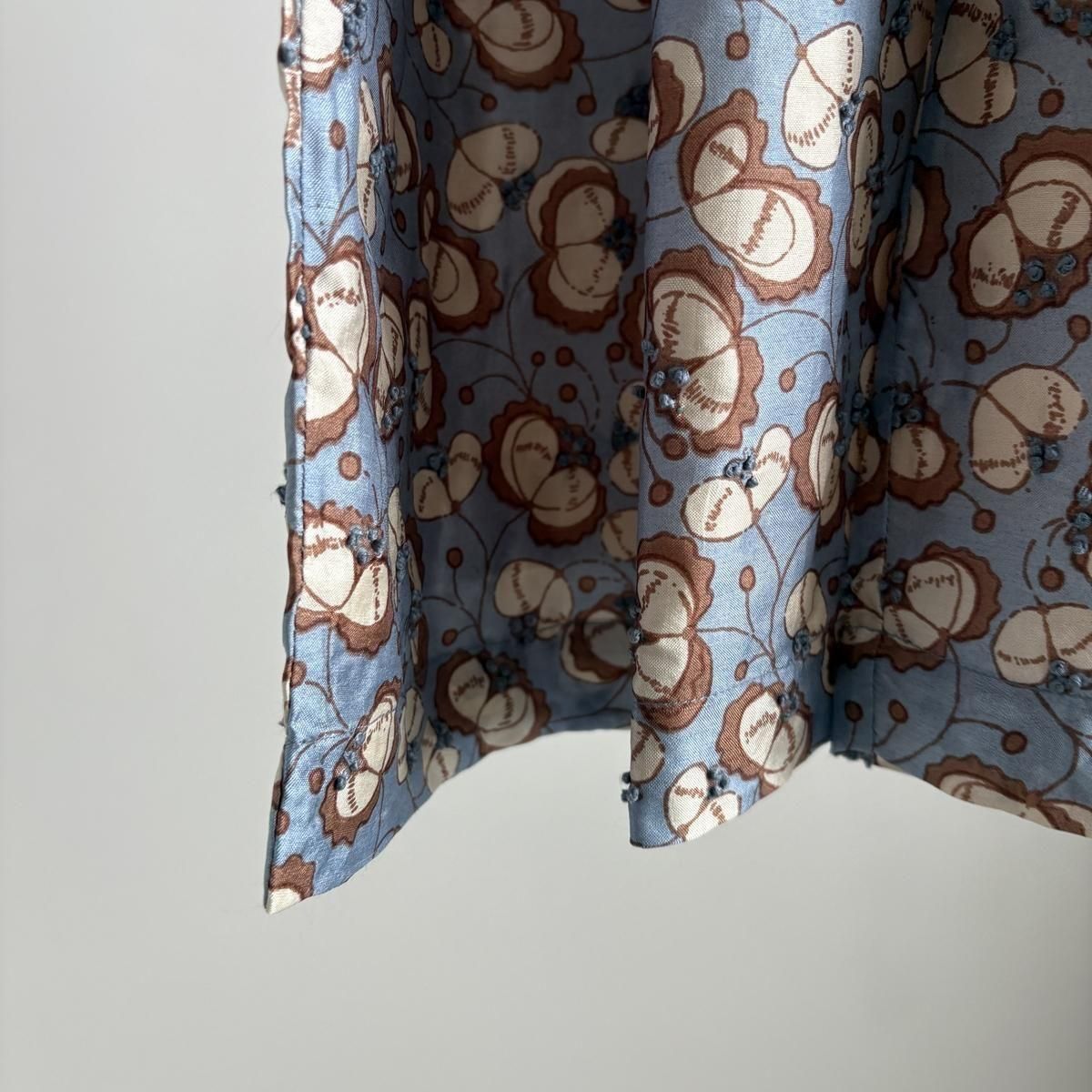 BUNON Kahdi Silk Flower Print ＆ Embroidery Tuck Pants /BN2563*PT