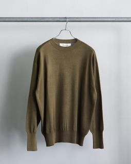 Olde H&Daughter SILK PLAIN STITCH CREW L/S / BK004*KN#GH