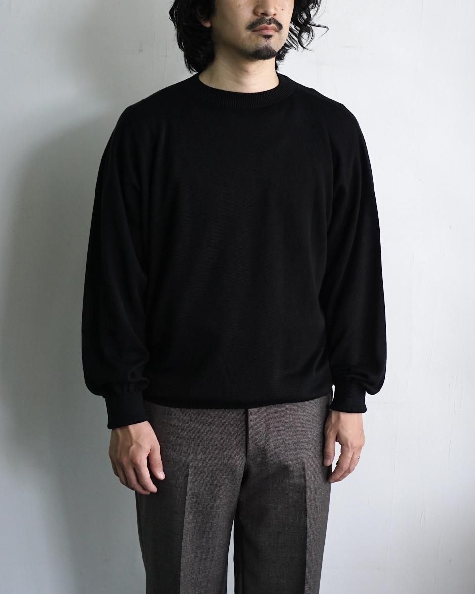 Olde H&Daughter SILK PLAIN STITCH CREW L/S / BK004*KN#GH - ARTHUR