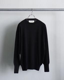 Olde H&Daughter SILK PLAIN STITCH CREW L/S / BK004*KN#GH