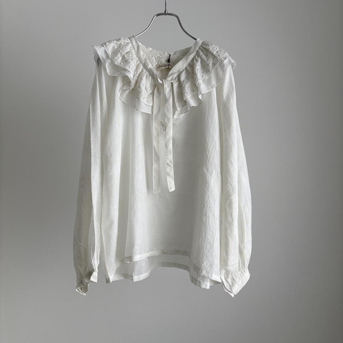 BUNON Khadi Cotton Silk Frill Flare Blouse/BN2573*SL#IT