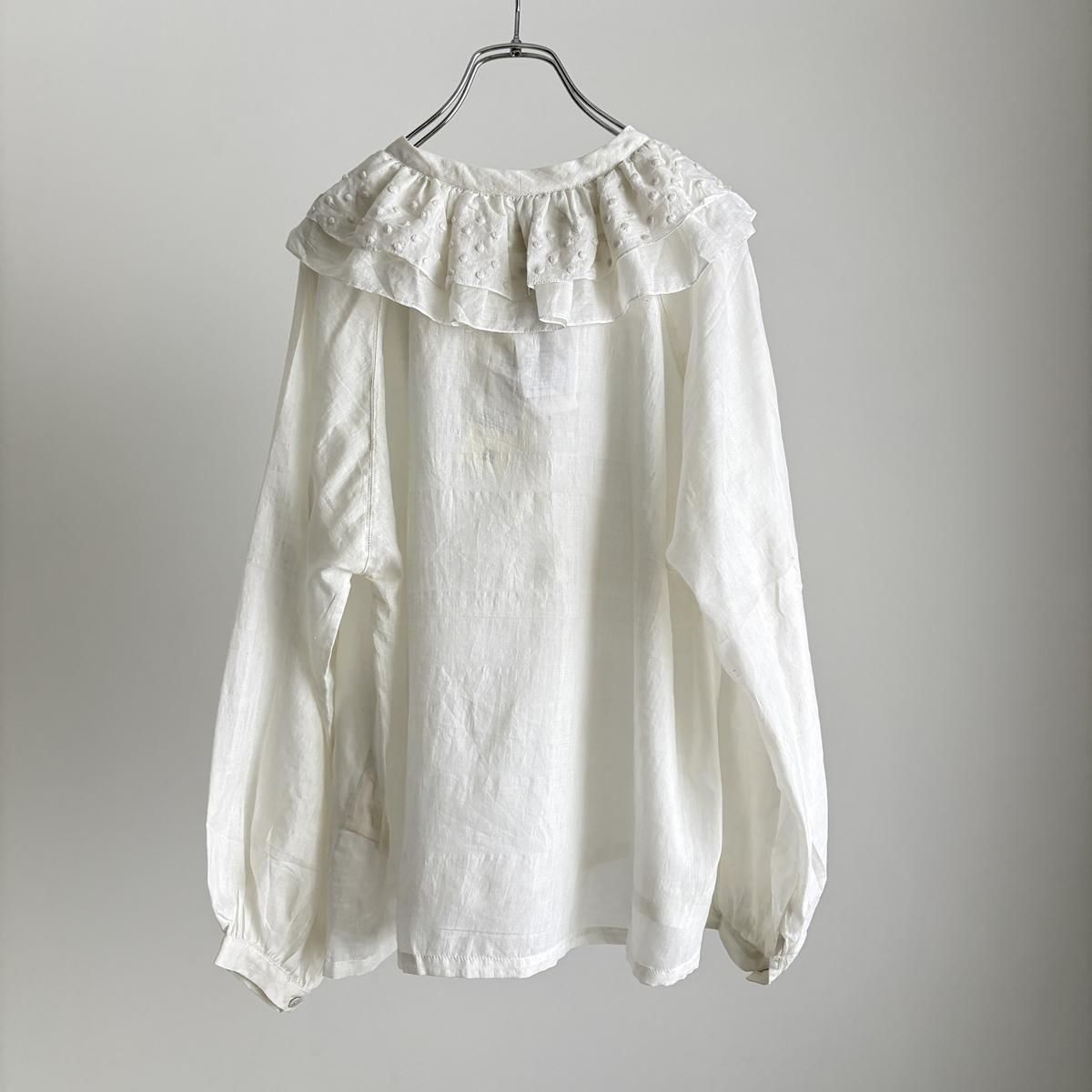 BUNON Khadi Cotton Silk Frill Flare Blouse/BN2573*SL#IT - ARTHUR