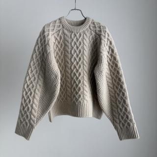 10 HANDCRAFTED MODERN volume sleeve alan knit pullover/0012*KN#IT