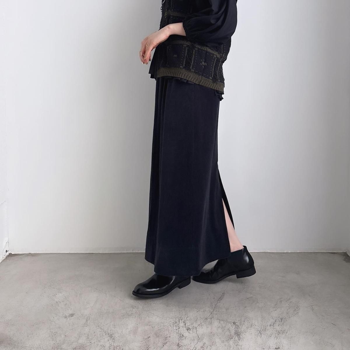 10 HANDCRAFTED MODERN velour pencil skirt /033*SK#IT