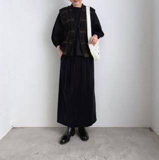 10 HANDCRAFTED MODERN velour pencil skirt /033*SK#IT