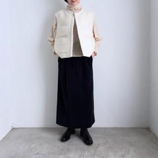 10 HANDCRAFTED MODERN velour pencil skirt /033*SK#IT