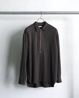 25AW ULTERIOR WASHED W/R CASH TWILL HALF-ZIP SHIRT / USH63-KC204-A*SL#GH