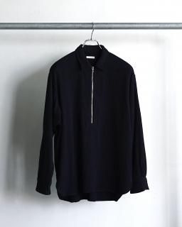 25AW ULTERIOR WASHED W/R CASH TWILL HALF-ZIP SHIRT / USH63-KC204-A*SL#GH