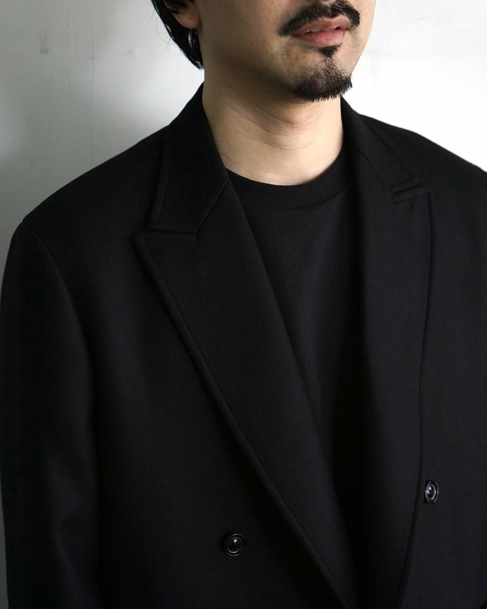 ulterior メルトンジャケット ULTERIOR CHAMBRAY SOFT MELTON ZIP UP JKT - BLACK NAVY - PURAS