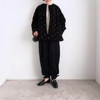 10 HANDCRAFTED MODERN velour ribbon pants/0034*PT#IT