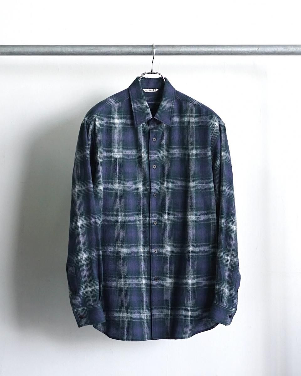 25AW AURALEE AIRY WOOL CHECK SHIRT / A25AS01WN*SL#GH - ARTHUR