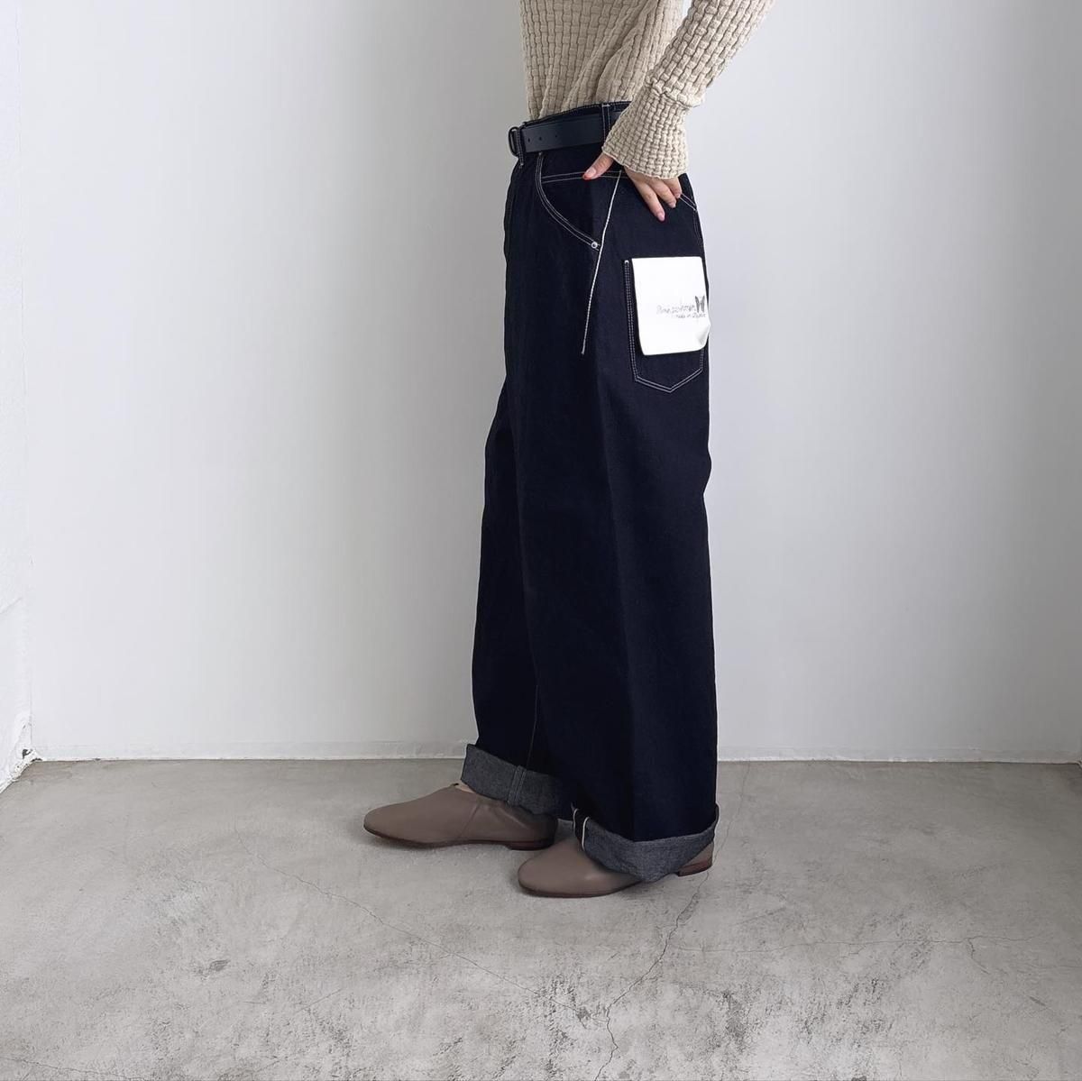 ミナペルホネン always バルーンワイドデニム(サイズ: 34) mina perhonen always バルーンワイドデニム DN4420A