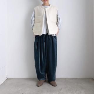 <img class='new_mark_img1' src='https://img.shop-pro.jp/img/new/icons13.gif' style='border:none;display:inline;margin:0px;padding:0px;width:auto;' />10 HANDCRAFTED MODERN 3 tuck wide pants(velvet) /0029*PT#IT