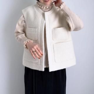 10 HANDCRAFTED MODERN angola tweed vest/004*JK#IT