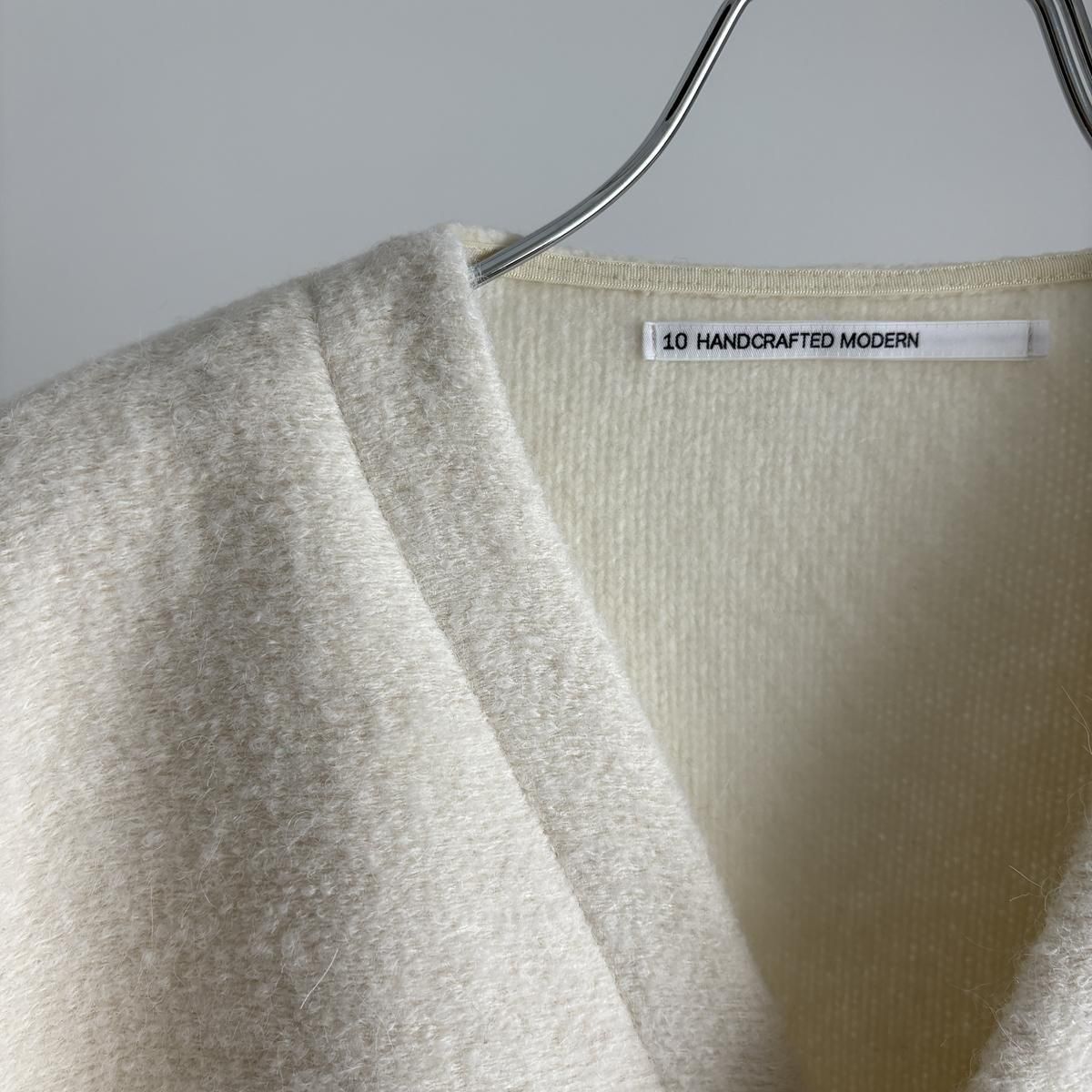 定価69300円 テン ハンドクラフテッド モダン ノーカラーウールジャケット 10 HANDCRAFTED MODERN weave and knit no collar jacket/006*JK#IT