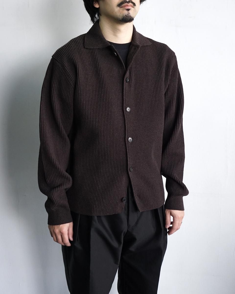 25AW AURALEE SUPER FINE WOOL RIB KNIT SHIRT CARDIGAN / A25AC01RK