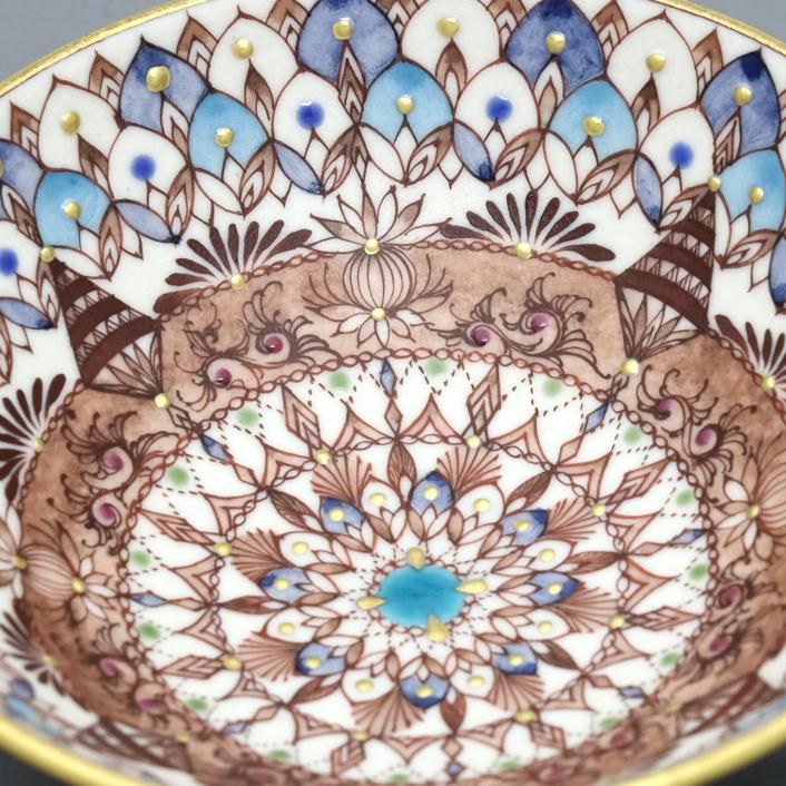 葡萄茶彩描 丸紋 盃｜上端伸也 - 縁煌 (えにしら) オンラインショップ