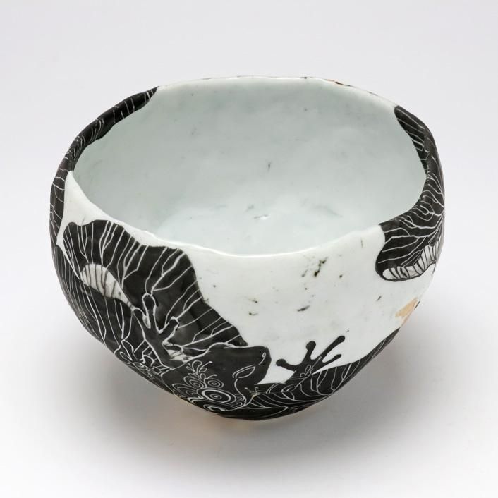蓮と蛙 抹茶碗｜井上雅子 - 縁煌 (えにしら) オンラインショップ