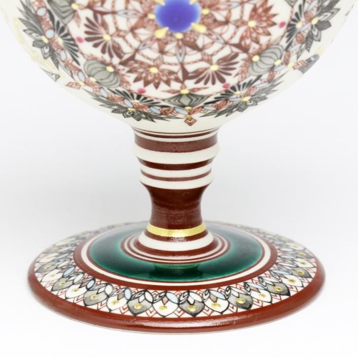 葡萄茶彩描 彩工 丸紋 馬上杯｜上端伸也 - 縁煌 (えにしら) オンライン