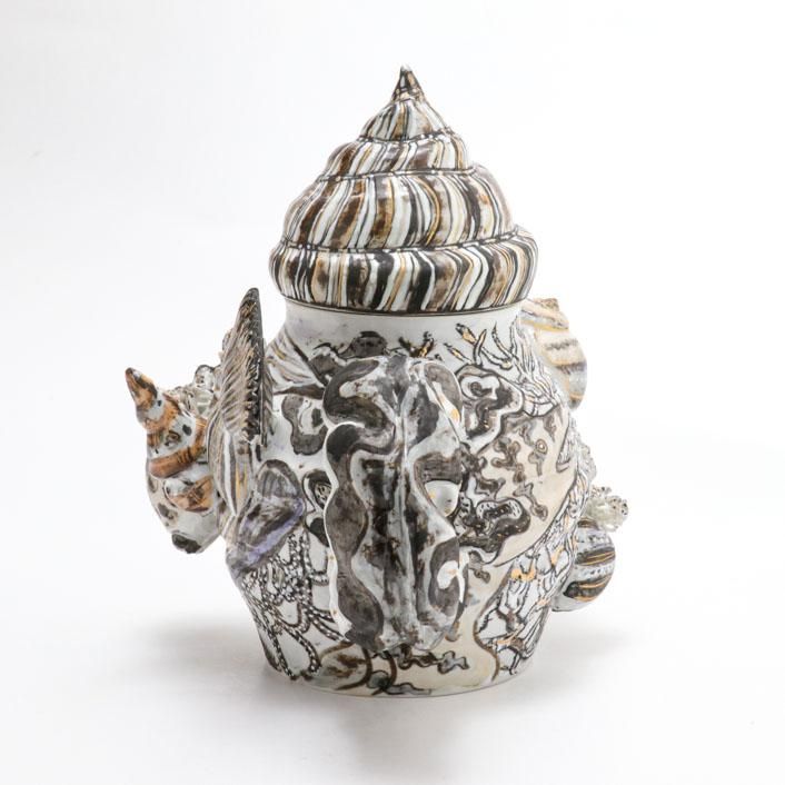 工藤銀子 様 夜の螺旋 ポット｜工藤完子 - 縁煌 (えにしら) オンラインショップ