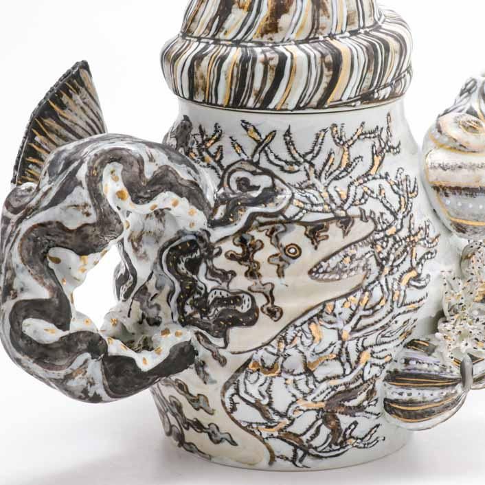 工藤銀子 様 夜の螺旋 ポット｜工藤完子 - 縁煌 (えにしら) オンラインショップ