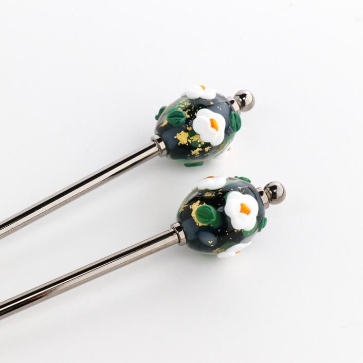 椿 かんざし 【白椿】｜ enishira atelier - 縁煌 (えにしら