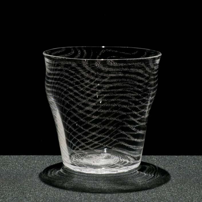 ハンドメイド 黒いガラスのグラス 2009年製 食器・キッチン用品