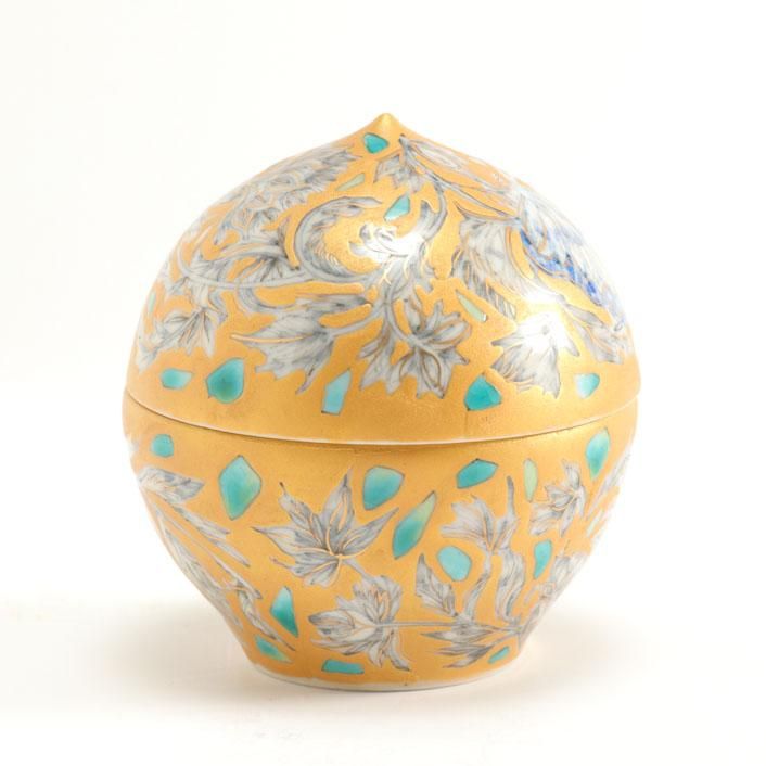 鉱石草花文 ゴールド 玉盃｜朴木友美 - 縁煌 (えにしら) オンライン