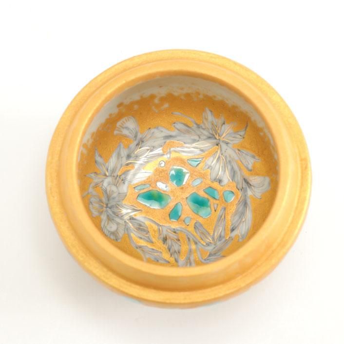 鉱石草花文 ゴールド 玉盃｜朴木友美 - 縁煌 (えにしら