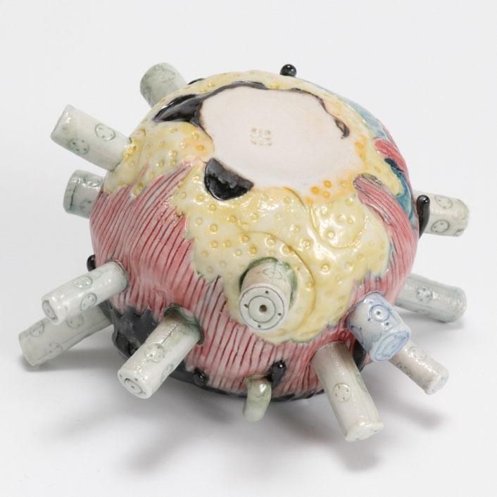 ぐい呑 作者不明（未鑑定）裏に『口』の陶印有り 忠之助商店 / 宗像窯(八代 宗像利浩) 天目ぐい呑み