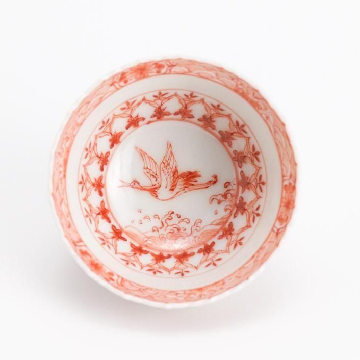 赤絵鶴図 盃｜野上映翠 - 縁煌 (えにしら) オンラインショップ