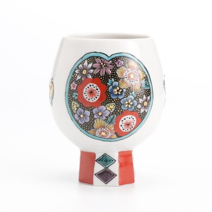 花と蝶 高台盃｜川島優子 - 縁煌 (えにしら) オンラインショップ
