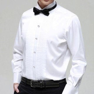 メンズ スーツ タキシード用  ビーズボタン シャツ（Y02）
